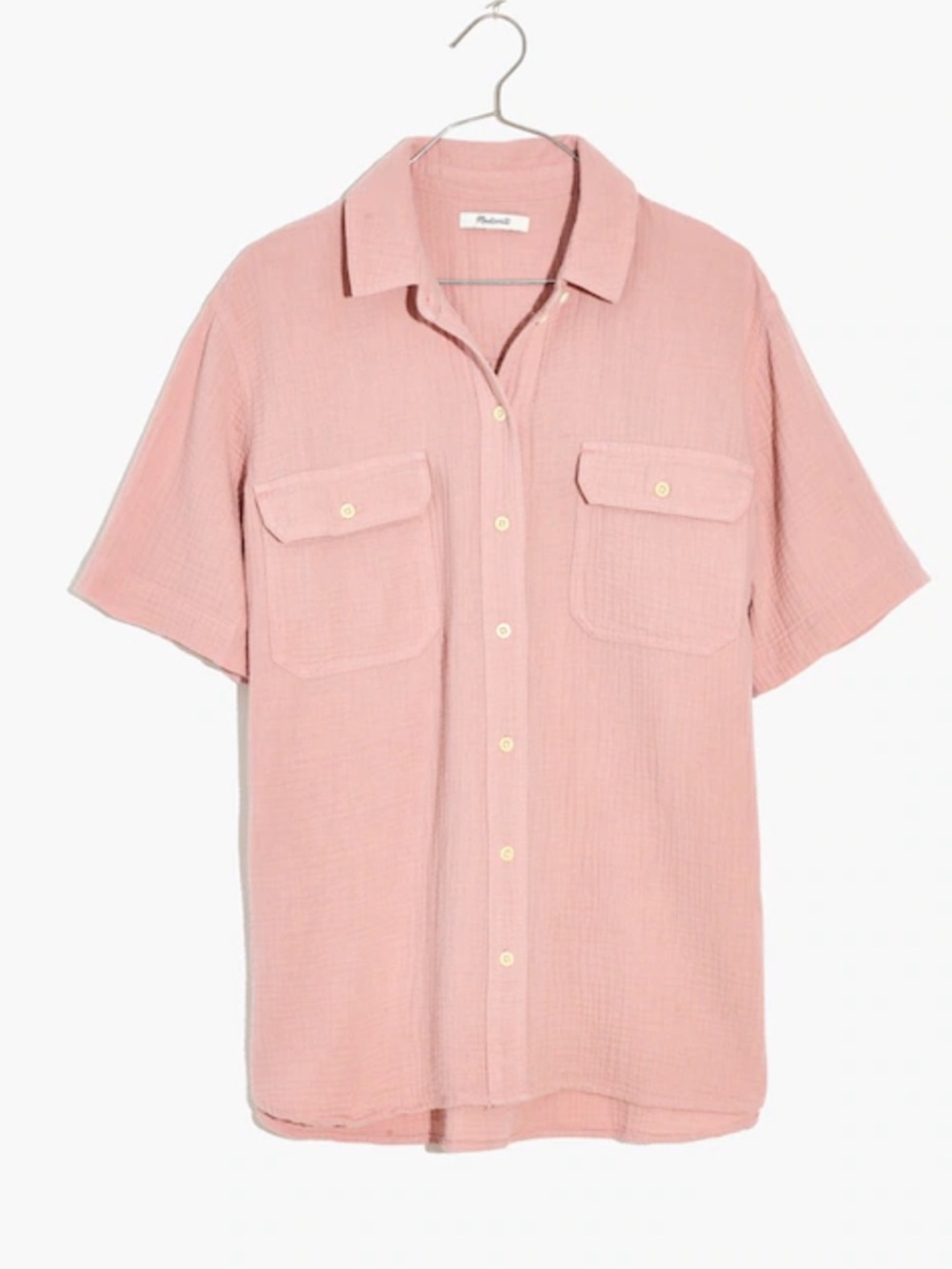 Madewell Lightspun Short-Sleeve Flap-Pocket Shirt